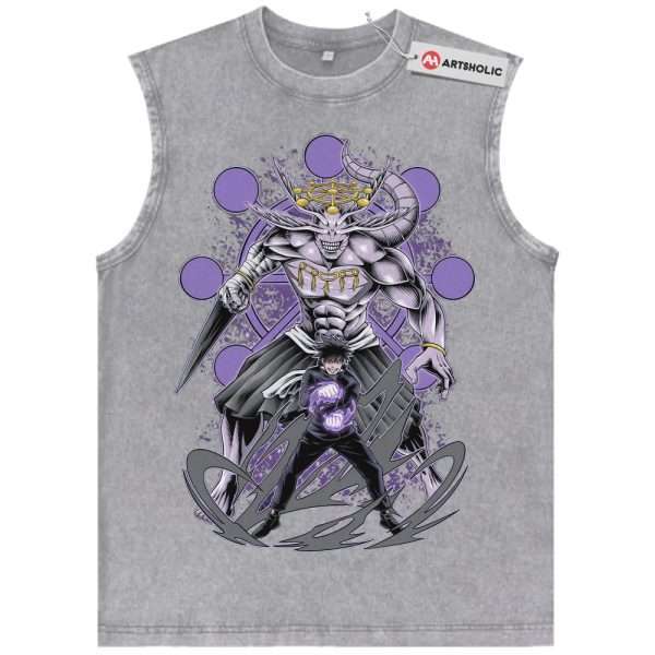 Megumi Fushiguro vs Mahoraga Tank Top, Jujutsu Kaisen Tank Top, Anime Tank Top, Vintage Tank Top