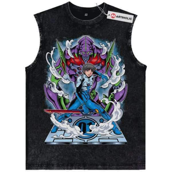 Shinji Ikari Tank Top, Neon Genesis Evangelion Tank Top, Anime Tank Top, Vintage Tank Top