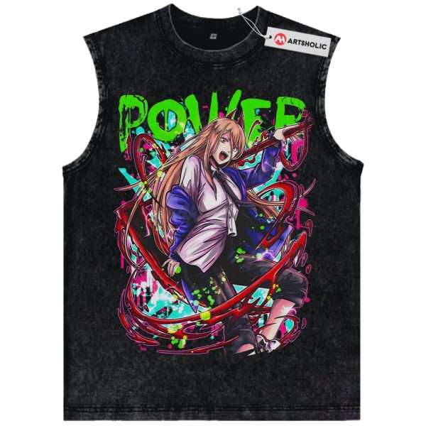 Power Tank Top, Chainsaw Man Tank Top, Anime Tank Top, Vintage Tank Top