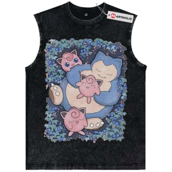 Snorlax vs Jigglypuff Tank Top, Pokemon Tank Top, Anime Tank Top, Vintage Tank Top