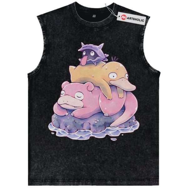 Psyduck Tank Top, Slowpoke Tank Top, Shellder Tank Top, Pokemon Tank Top, Anime Tank Top, Vintage Tank Top