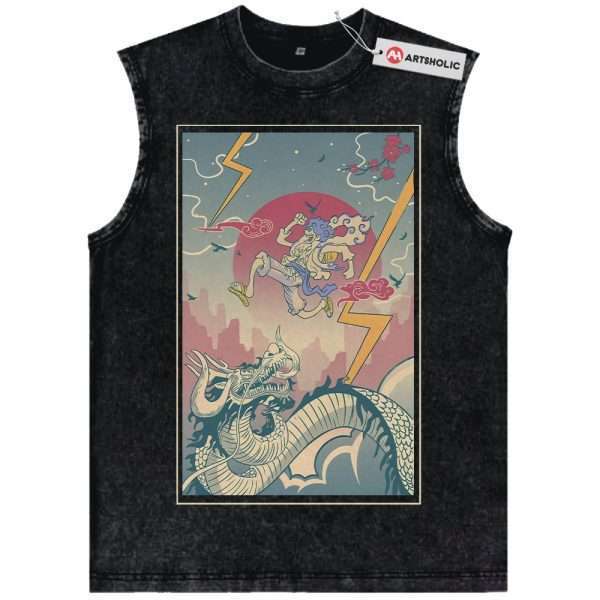Monkey D Luffy Tank Top, Kaido Tank Top, One Piece Tank Top, Anime Tank Top, Vintage Tank Top - Black, S