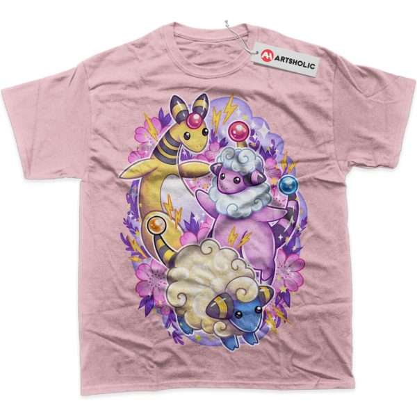 Mareep Shirt, Flaaffy Shirt, Ampharos Shirt, Pokemon Shirt, Anime Shirt, Graphic Tee