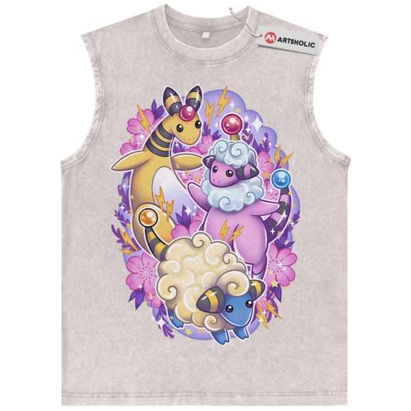 Mareep Tank Top, Flaaffy Tank Top, Ampharos Tank Top, Pokemon Tank Top, Anime Tank Top, Vintage Tank Top