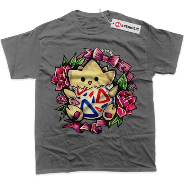 Togepi Shirt, Pokemon Shirt, Anime Shirt, Graphic T-Shirt - Carbon, M