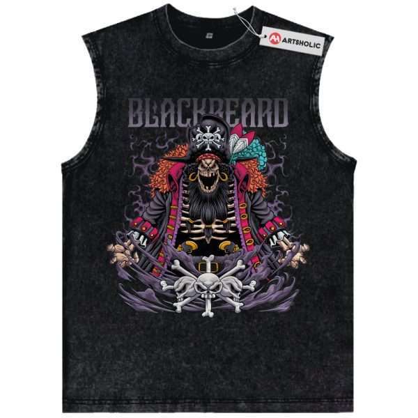 Skeleton Blackbeard Tank Top, Marshall D Teach Tank Top, One Piece Tank Top, Anime Tank Top, Vintage Tank Top
