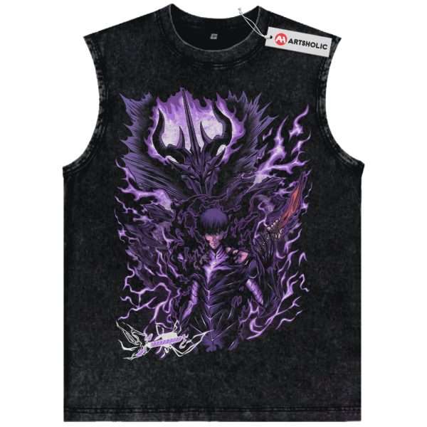 Sung Jinwoo Tank Top, Solo Leveling Tank Top, Anime Tank Top, Vintage Tank Top