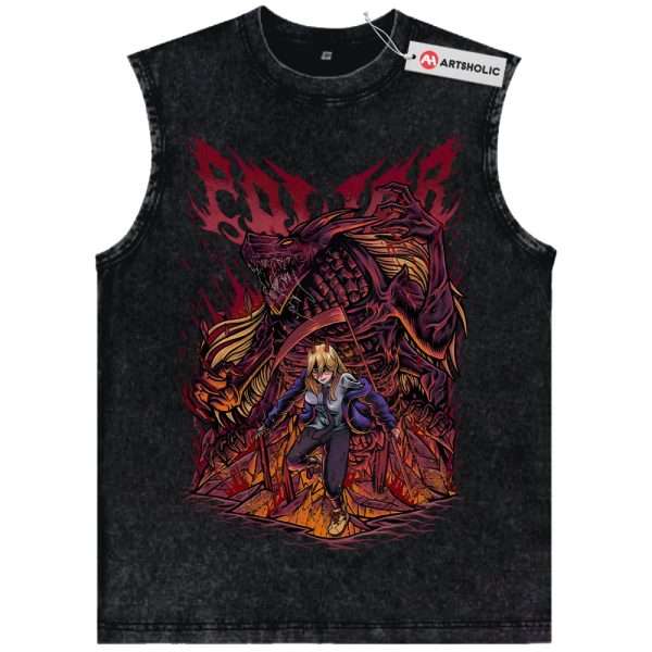 Power Tank Top, Chainsaw Man Tank Top, Anime Tank Top, Vintage Tank Top