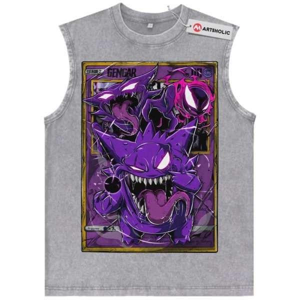 Gengar Tank Top, Pokemon Tank Top, Anime Tank Top, Vintage Tank Top - Gray, L