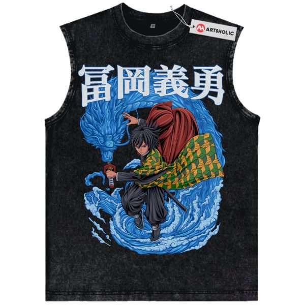 Giyu Tomioka Tank Top, Demon Slayer Tank Top, Anime Tank Top, Vintage Tank Top