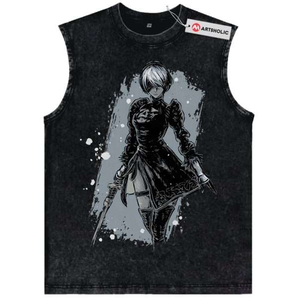 2B NieR:Automata Tank Top, Game Tank Top, Vintage Tank Top