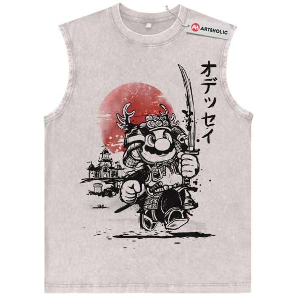 Samurai Super Mario Tank Top, Game Tank Top, Vintage Tank Top