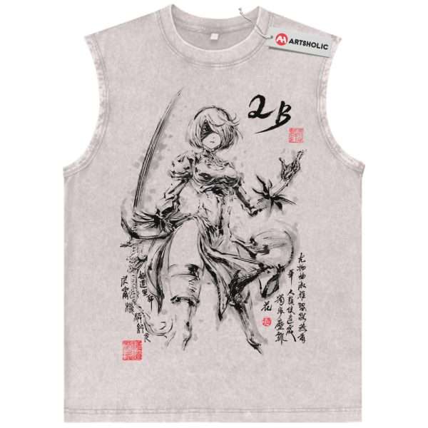 2B Tank Top, NieR:Automata Tank Top, Game Tank Top, Vintage Tank Top