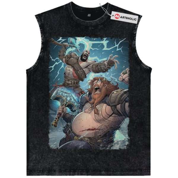 Kratos vs Thor Tank Top, God of War Tank Top, Game Tank Top, Vintage Tank Top