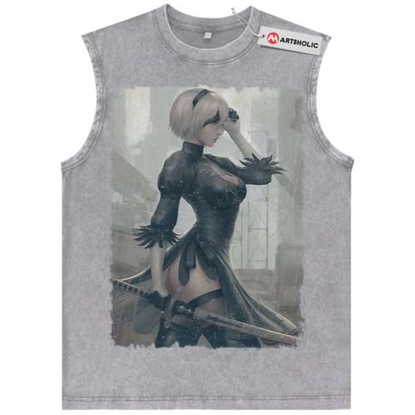2B Tank Top, NieR:Automata Tank Top, Game Tank Top, Vintage Tank Top