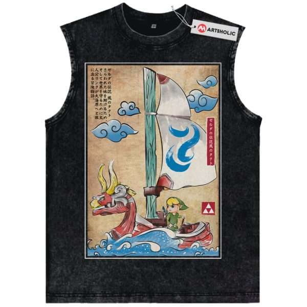 The Legend of Zelda: The Wind Waker Tank Top, Game Tank Top, Vintage Tank Top - Black, L