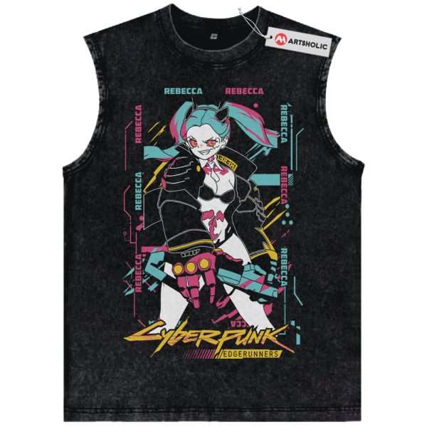 Rebecca Tank Top, Cyberpunk: Edgerunners Tank Top, Game Tank Top, Vintage Tank Top