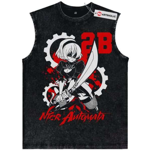 2B Tank Top, NieR:Automata Tank Top, Game Tank Top, Vintage Tank Top