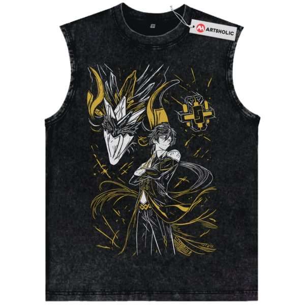 Zhongli Tank Top, Genshin Impact Tank Top, Game Tank Top, Vintage Tank Top