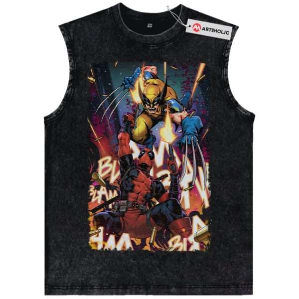 Deadpool vs Wolverine Tank Top, Marvel Comics Tank Top, Vintage Tank Top
