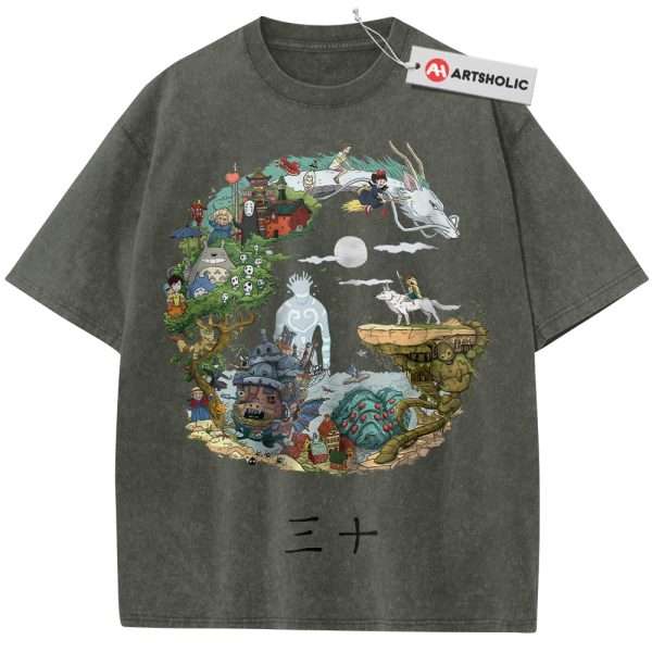 Studio Ghibli Shirt, Anime Shirt, Vintage Tee - Army Green, M