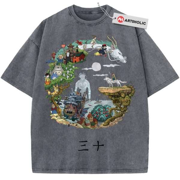 Studio Ghibli Shirt, Anime Shirt, Vintage Tee - Grey, XL
