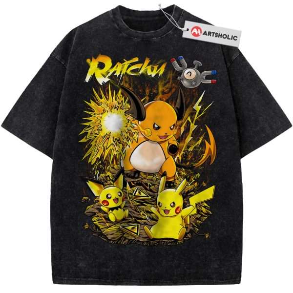 Pikachu Shirt, Raichu Shirt, Pokemon shirt, Anime Shirt, Vintage Tee