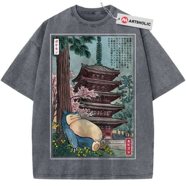 Snorlax Shirt, Pokemon shirt, Anime Shirt, Vintage Tee - Grey, 3XL
