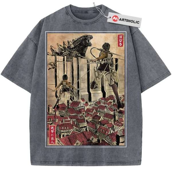 Attack on Titan Shirt, AOT Shirt, Vintage Tee - Grey, S
