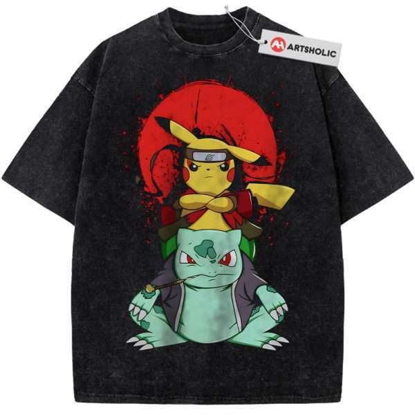 Pikachu Shirt, Bulbasaur Shirt, Pokemon shirt, Anime Shirt, Vintage T-Shirt