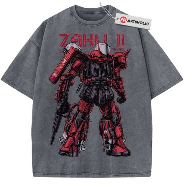 MS-06S Zaku II Shirt, The Gundam Shirt, Anime Shirt, Vintage Tee - Grey, L