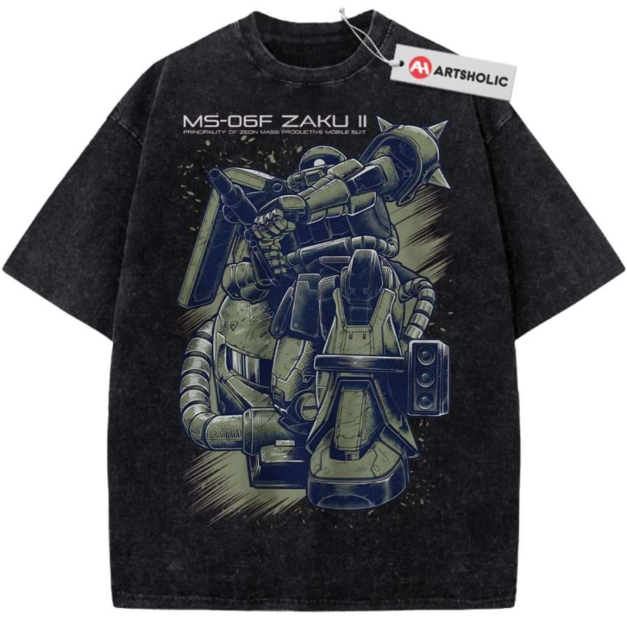 GUNDAM 40周年 MS-06 ZAKU ホログラムタグ付き tシャツ ③ MS-06 Zaku II Shirt, The Gundam Shirt, Anime Shirt, Vintage T