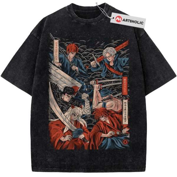 Inuyasha Shirt, Guts Shirt, Zoro Shirt, Ichigo Shirt, Trunks Shirt, Kenshin Himura Shirt, Anime Shirt, Vintage Tee