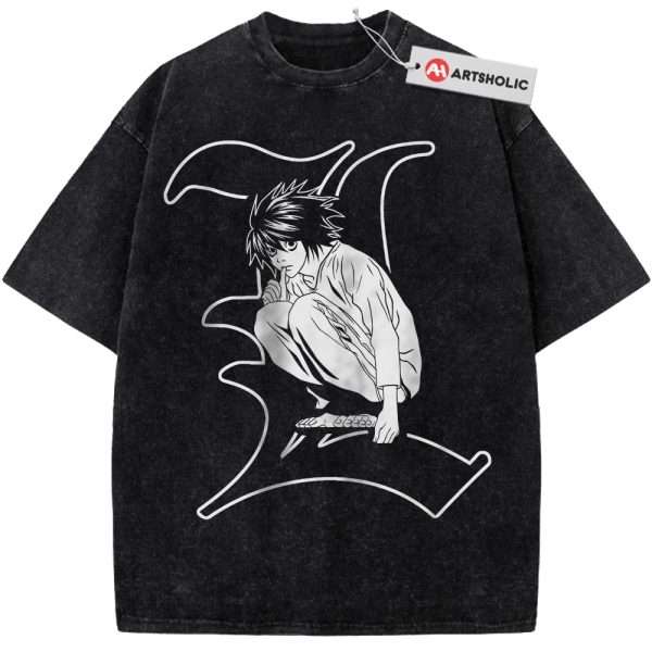 L Shirt, Death Note Shirt, Anime Shirt, Vintage Tee