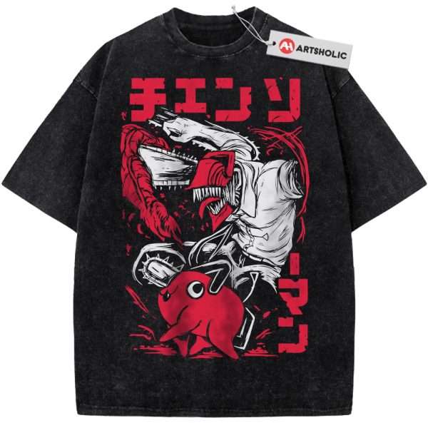 Pochita vs Denji Shirt, Chainsaw Man Shirt, Anime Shirt, Vintage Tee