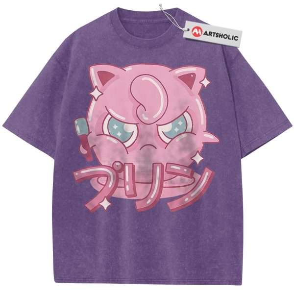 Jigglypuff Shirt, Pokemon shirt, Anime Shirt, Vintage Tee - Purple, M