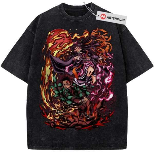 Nezuko vs Tanjiro Kamado Shirt, Demon Slayer Shirt, Anime Shirt, Vintage T-Shirt