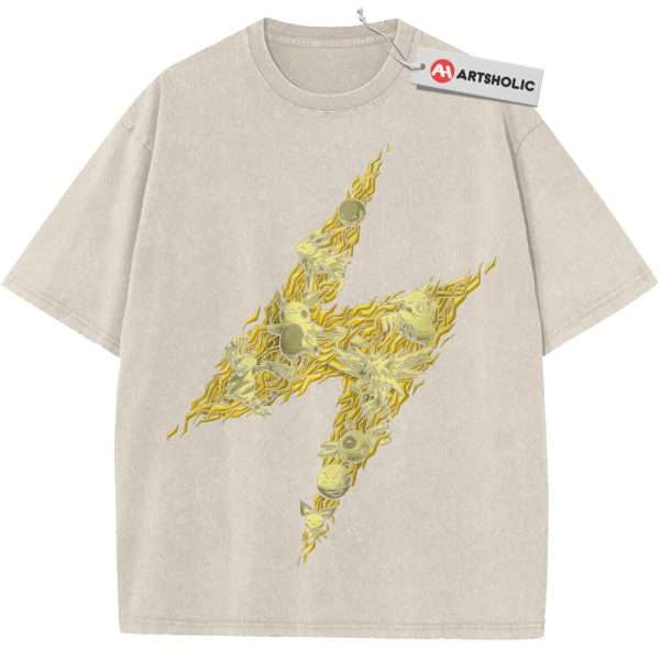 Electric-Type Shirt, Pokemon shirt, Anime Shirt, Vintage Tee - Apricot, S