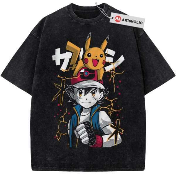 Pikachu vs Ash Ketchum Shirt, Pokemon shirt, Anime Shirt, Vintage T-Shirt