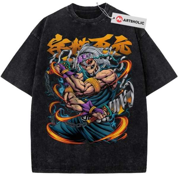 Skull Tengen Uzui Shirt, Demon Slayer Shirt, Anime Shirt, Vintage T-Shirt