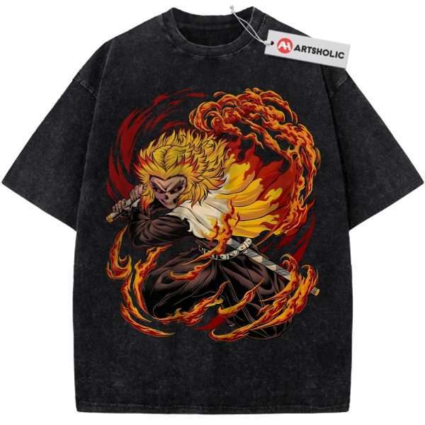 Skull Kyojuro Rengoku Shirt, Demon Slayer Shirt, Anime Shirt, Vintage T-Shirt