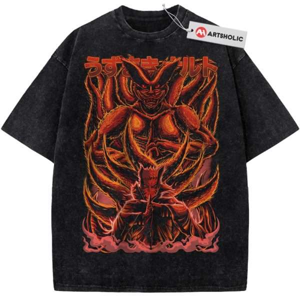 Kurama vs Naruto Uzumaki Shirt, Anime Shirt, Vintage T-Shirt