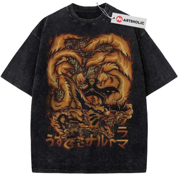 Kurama vs Naruto Uzumaki Shirt, Anime Shirt, Vintage T-Shirt