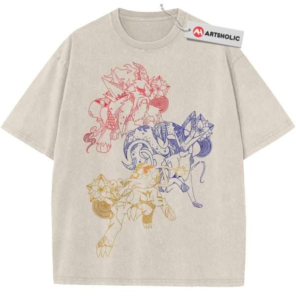 Raikou, Entei, Suicune Shirt,Pokemon shirt, Anime Shirt, Vintage T-Shirt