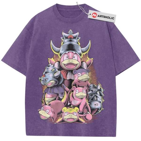 Slowpoke Shirt, Slowbro Shirt, Slowking Shirt, Pokemon shirt, Anime Shirt, Vintage T-Shirt - Purple, M