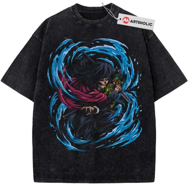 Skull Giyu Tomioka Shirt, Demon Slayer Shirt, Anime Shirt, Vintage T-Shirt