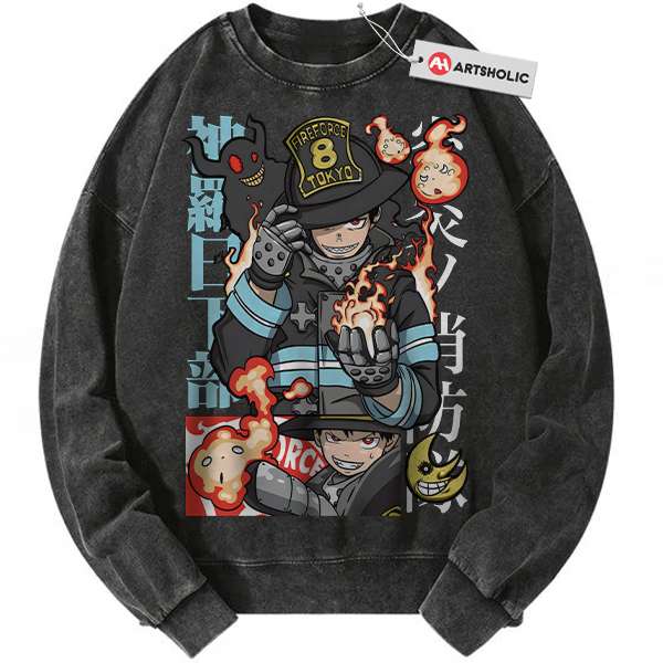 Shinra Kusakabe Sweatshirt, Fire Force Sweatshirt, Anime Sweatshirt, Vintage Sweater
