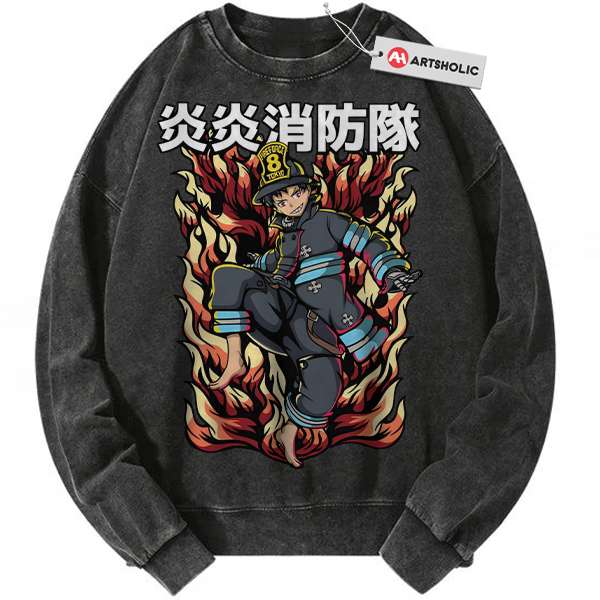 Shinra Kusakabe Sweatshirt, Fire Force Sweatshirt, Anime Sweatshirt, Vintage Sweatshirt