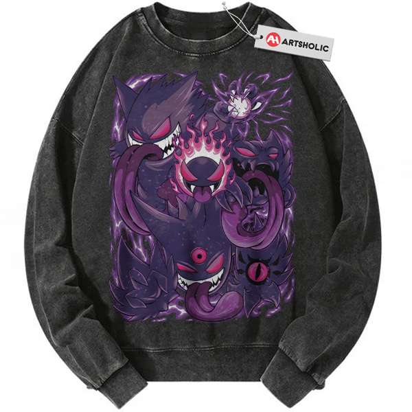 Gengar Sweatshirt, Gatsly Sweatshirt, Haunter Sweatshirt, Pokemon Sweatshirt, PKM Sweatshirt, Anime Sweatshirt, Vintage Sweater
