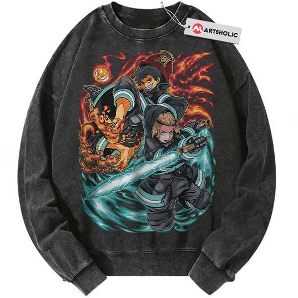Shinra Kusakabe Sweatshirt, Arthur Boyle Sweatshirt, Fire Force Sweatshirt, Anime Sweatshirt, Vintage Sweater